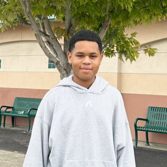 Brother Aidan, 8th grader at Rio Calaveras, currently holds a 3.6 GPA.