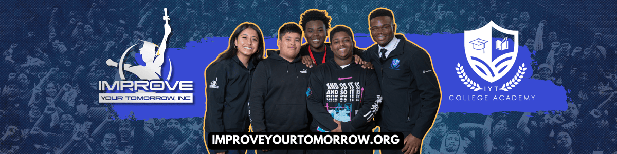 Improve Your Tomorrow header image with students posing for the camera.